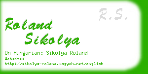 roland sikolya business card